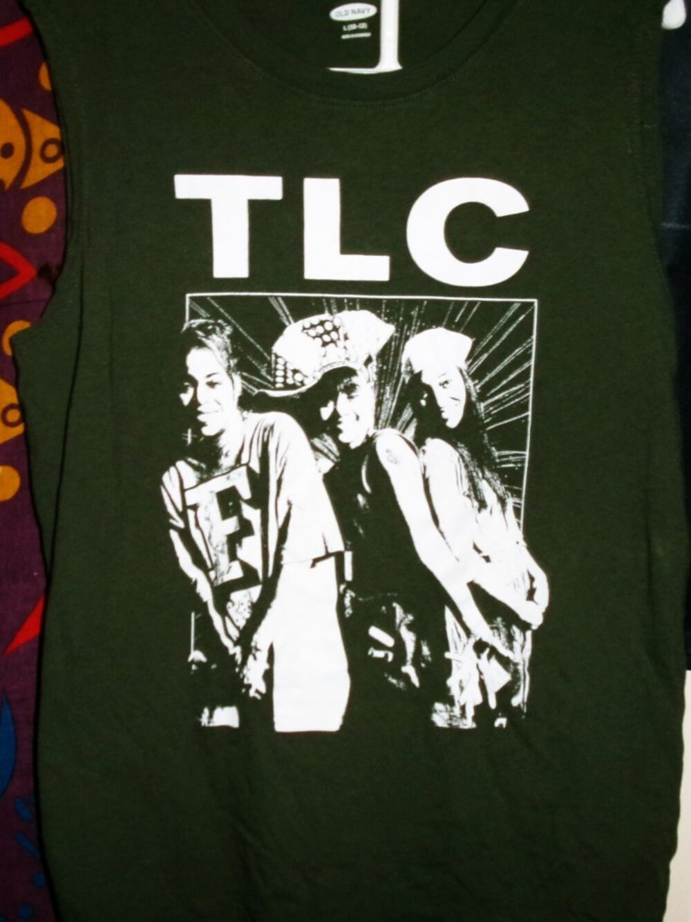 tlc happy mint 10-12 large youth girls tank top - pop r&b left eye t boz chili